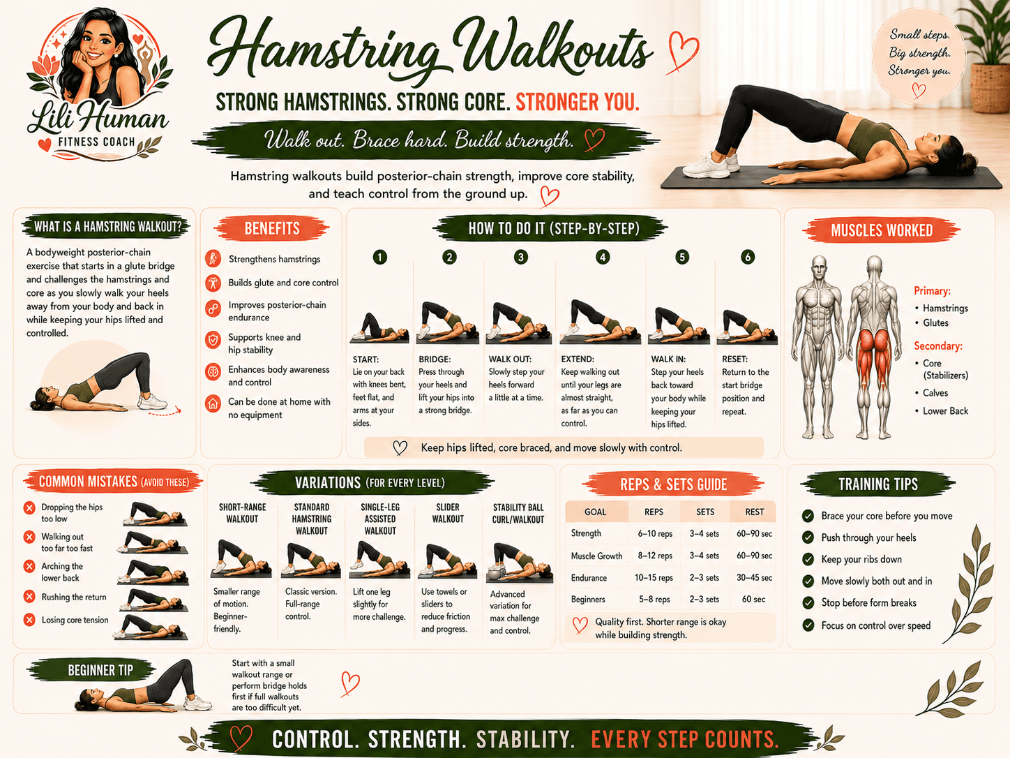 Hamstring Walkouts guide