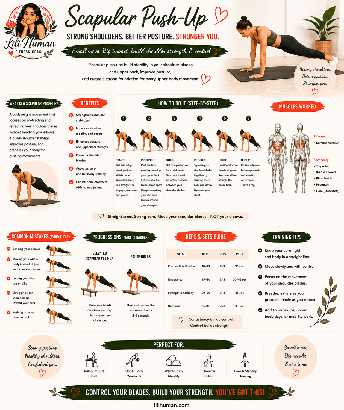 Scapular Push-Up guide
