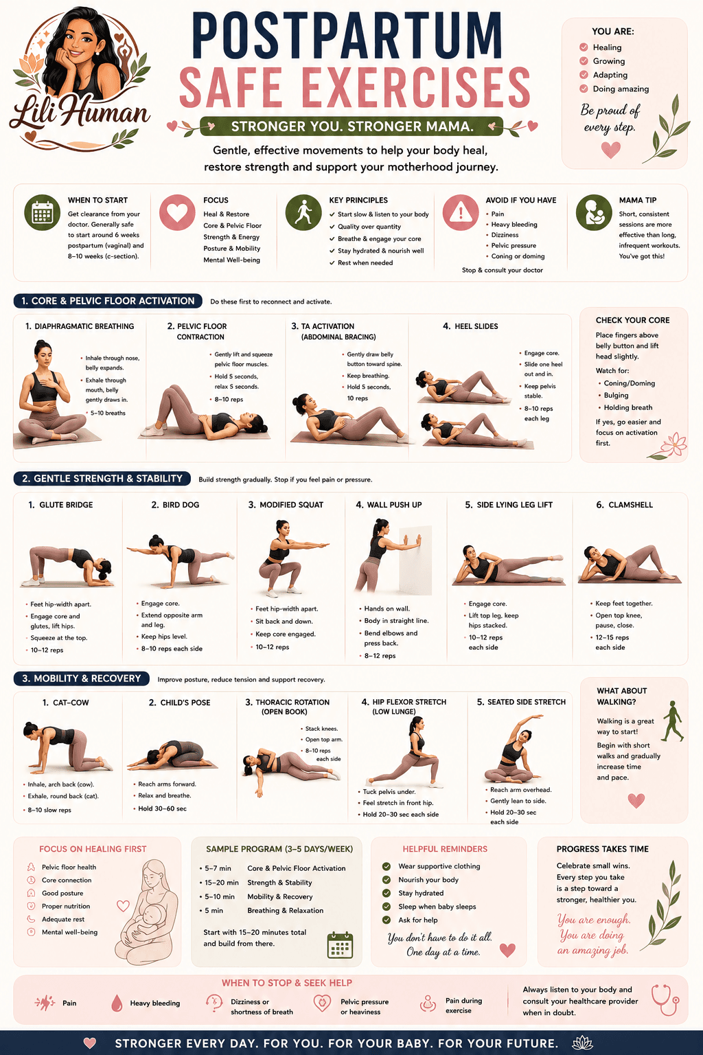 Postpartum Safe Exercises Guide
