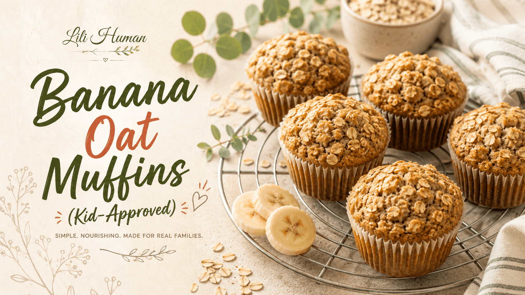 Banana Oat Muffins (Kid-Approved)